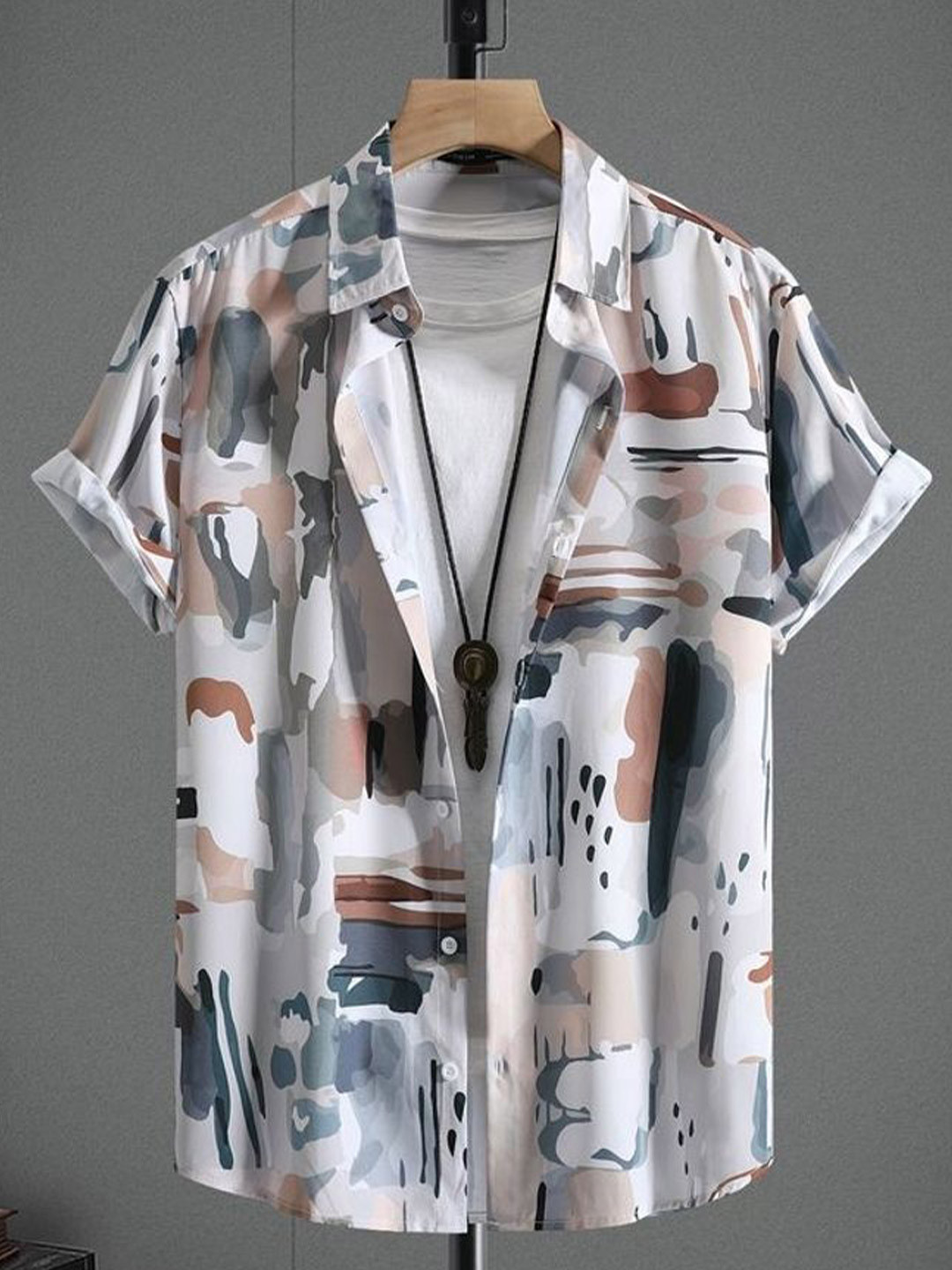 

iCome Men Classic Opaque Printed Casual Shirt, Multi