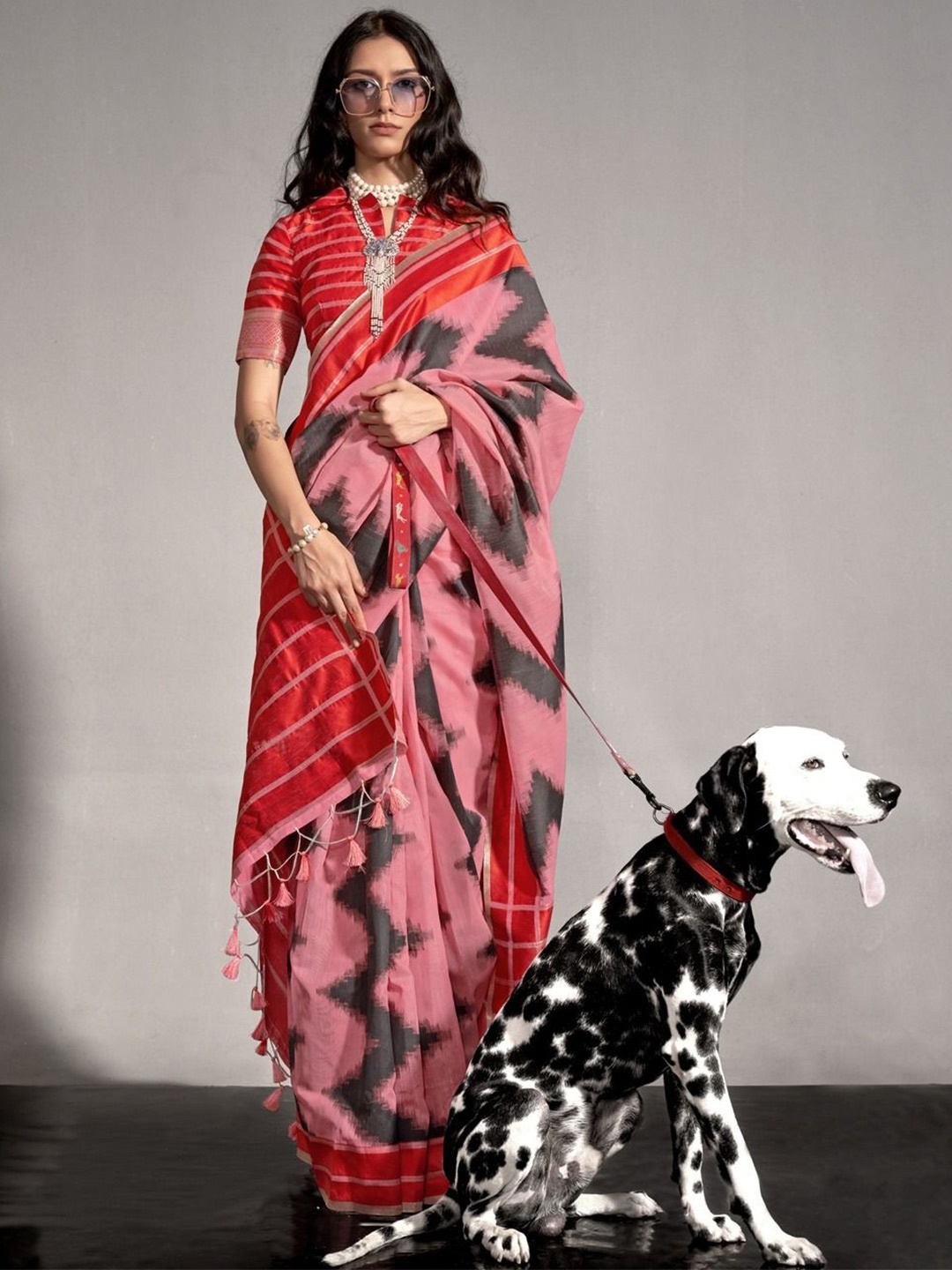 

Anouk Silk Blend Saree, Pink