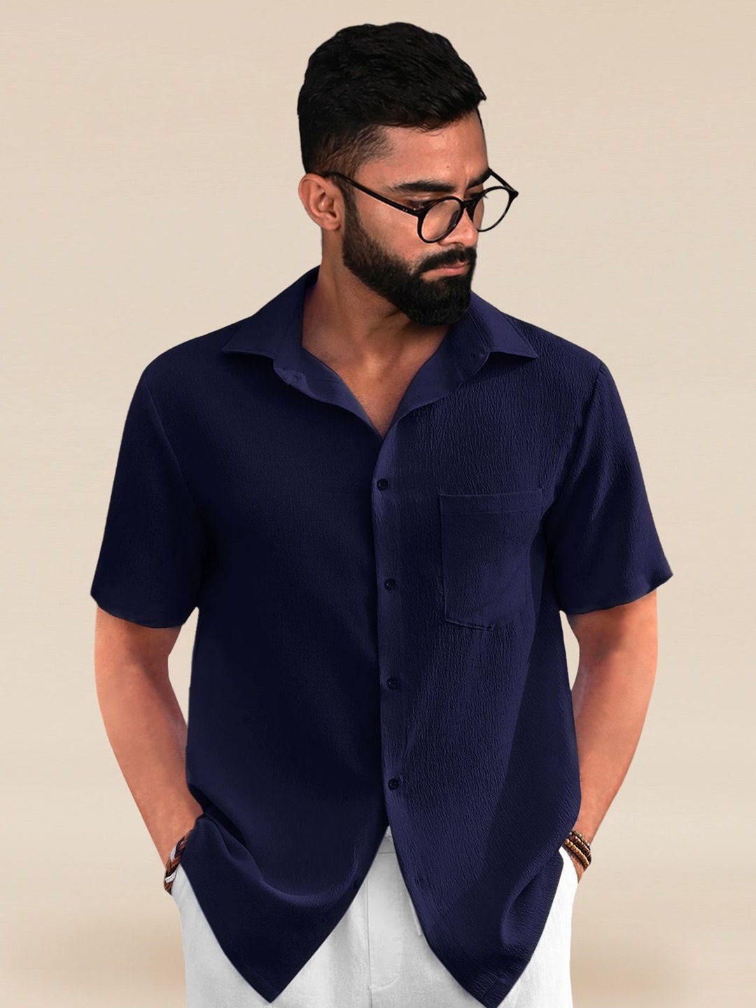 

Moda Rapido Men Standard Opaque Casual Shirt, Navy blue