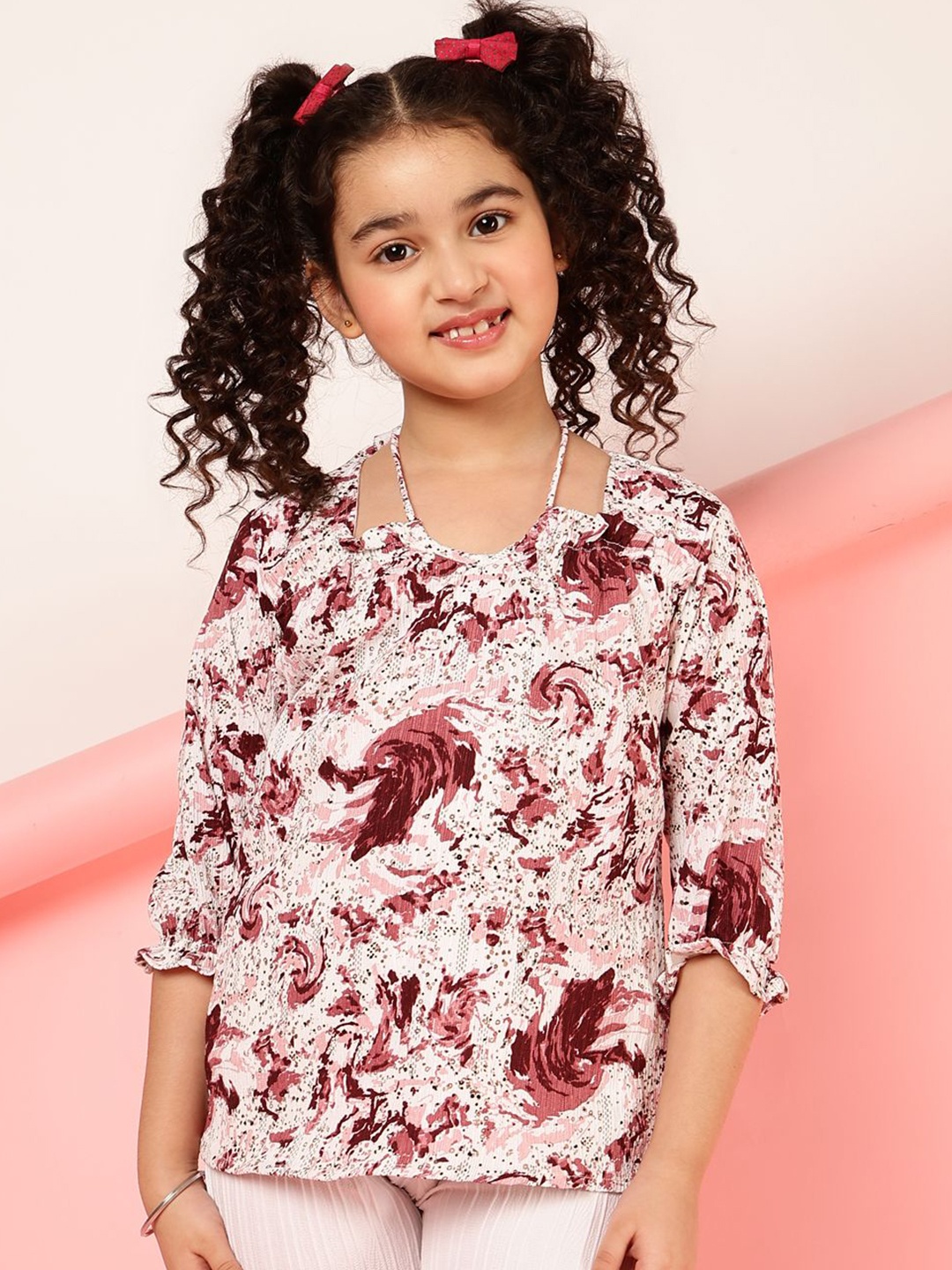 

Miss & Chief Floral Print Top, Maroon