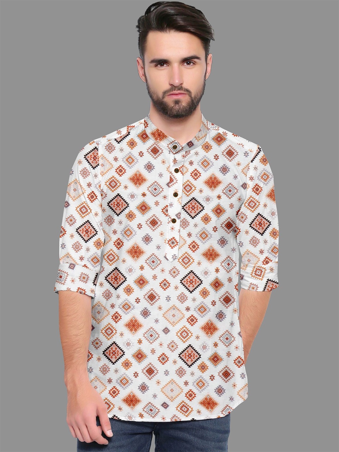 

Fashion FRICKS Men Classic Semi Sheer Casual Shirt, White
