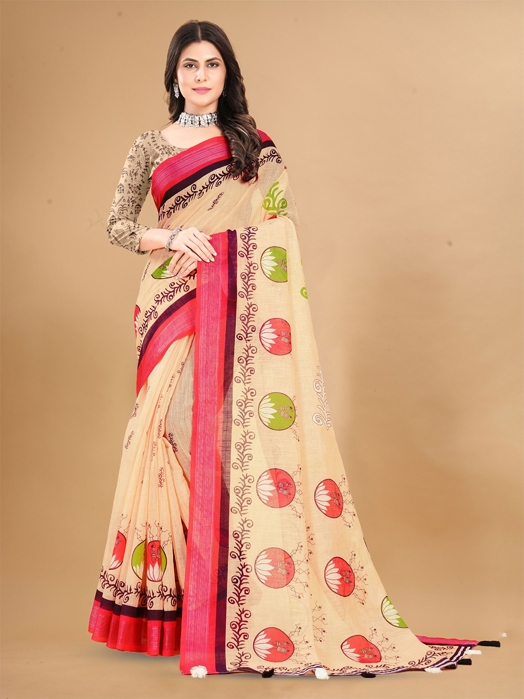 

Anouk Ethnic Motifs Zari Saree, Orange