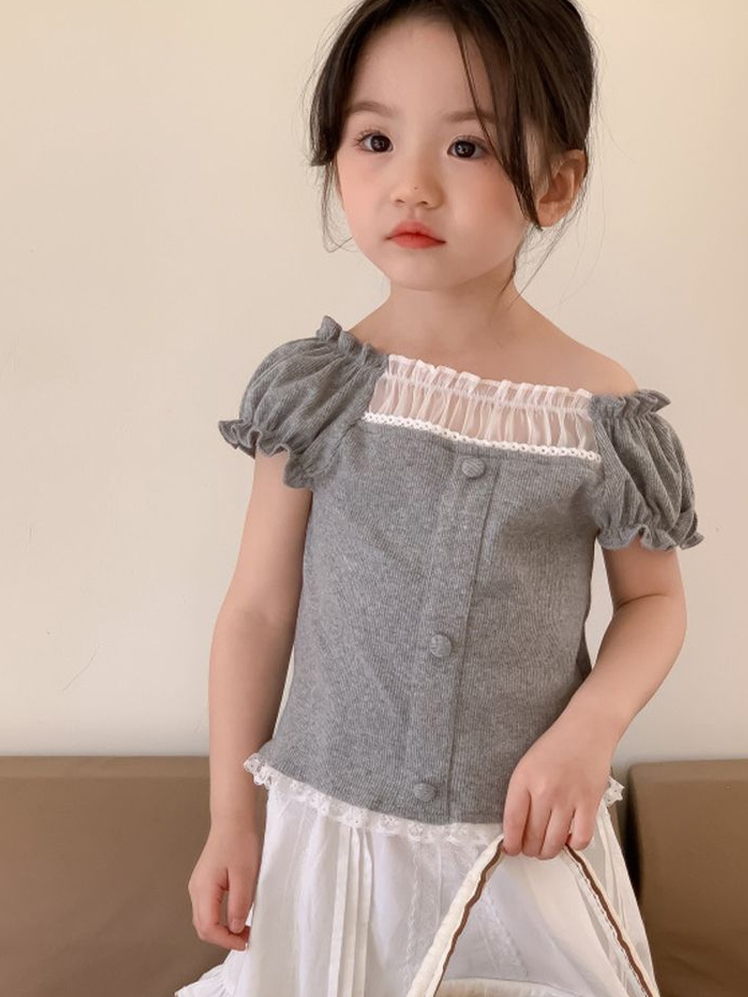 

LULU & SKY Girls A-Line Top With Skirt, Grey
