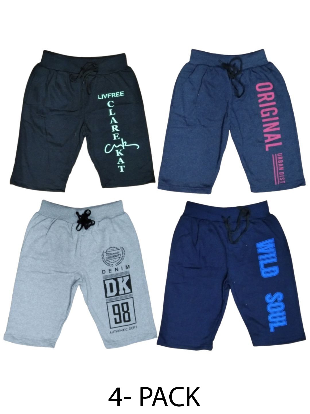 

Seyor Kids Regular Fit Mid-Rise Pure Cotton Shorts, Assorted