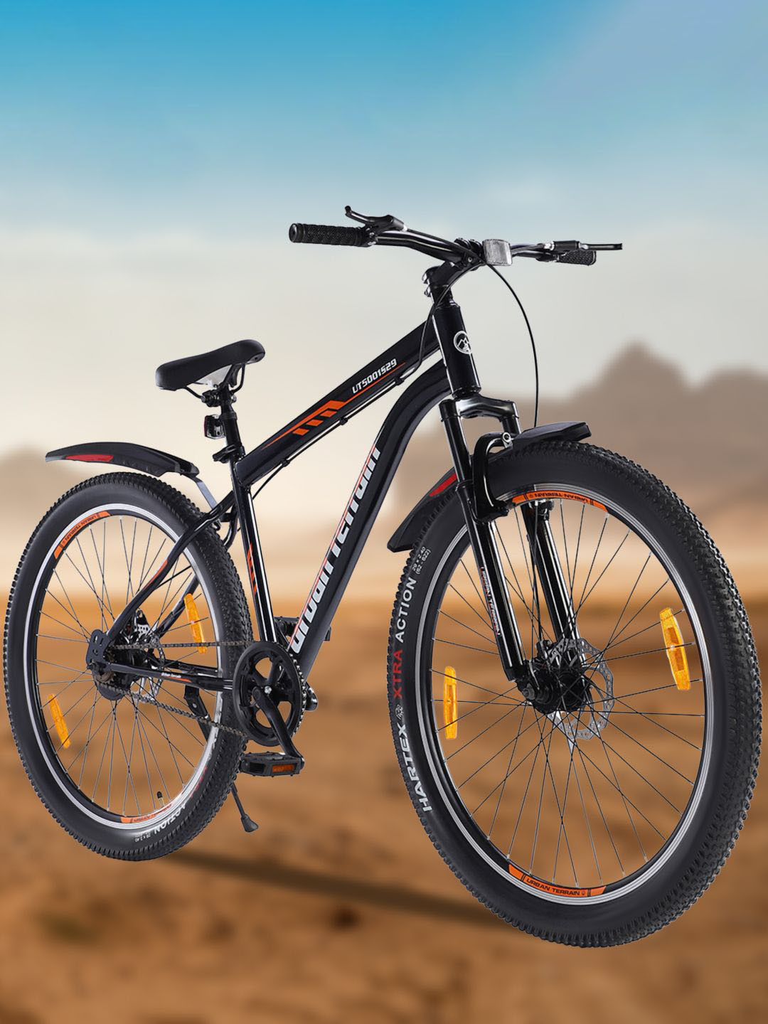 

URBAN TERRAIN UT5001S29 Steel Frame 29T Single Speed Mountain Bicycle With Dual Disc Brake, Black