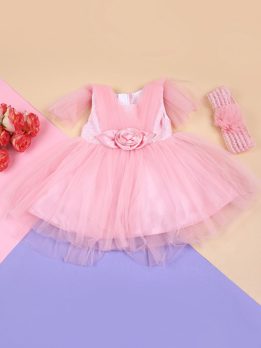 

V-Mart Fit & Flare Dress, Pink