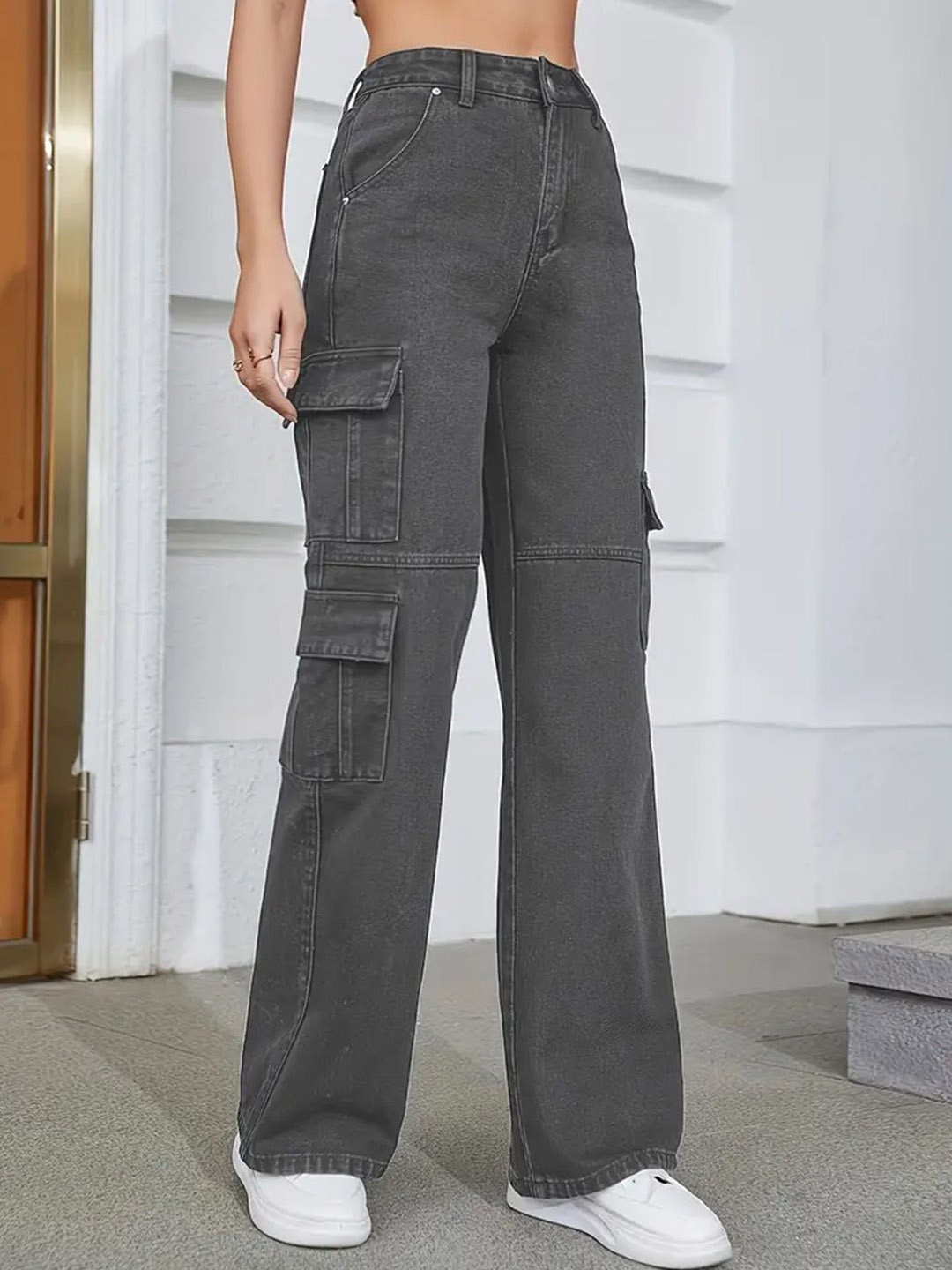 

CORSICA Women Wide Leg Light Fade Jeans, Rust