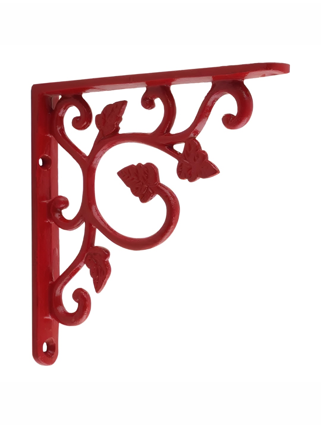 

Indianshelf Red Floral Wall Hanging Plant Holder Iron Bracket