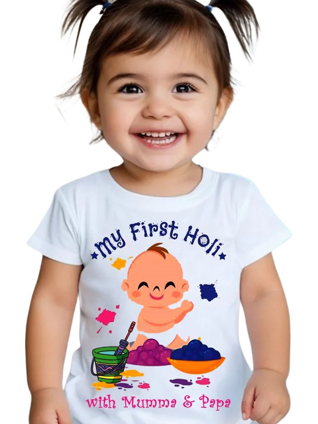 

itsmycostume Unisex Kids My First holi tshirts, White