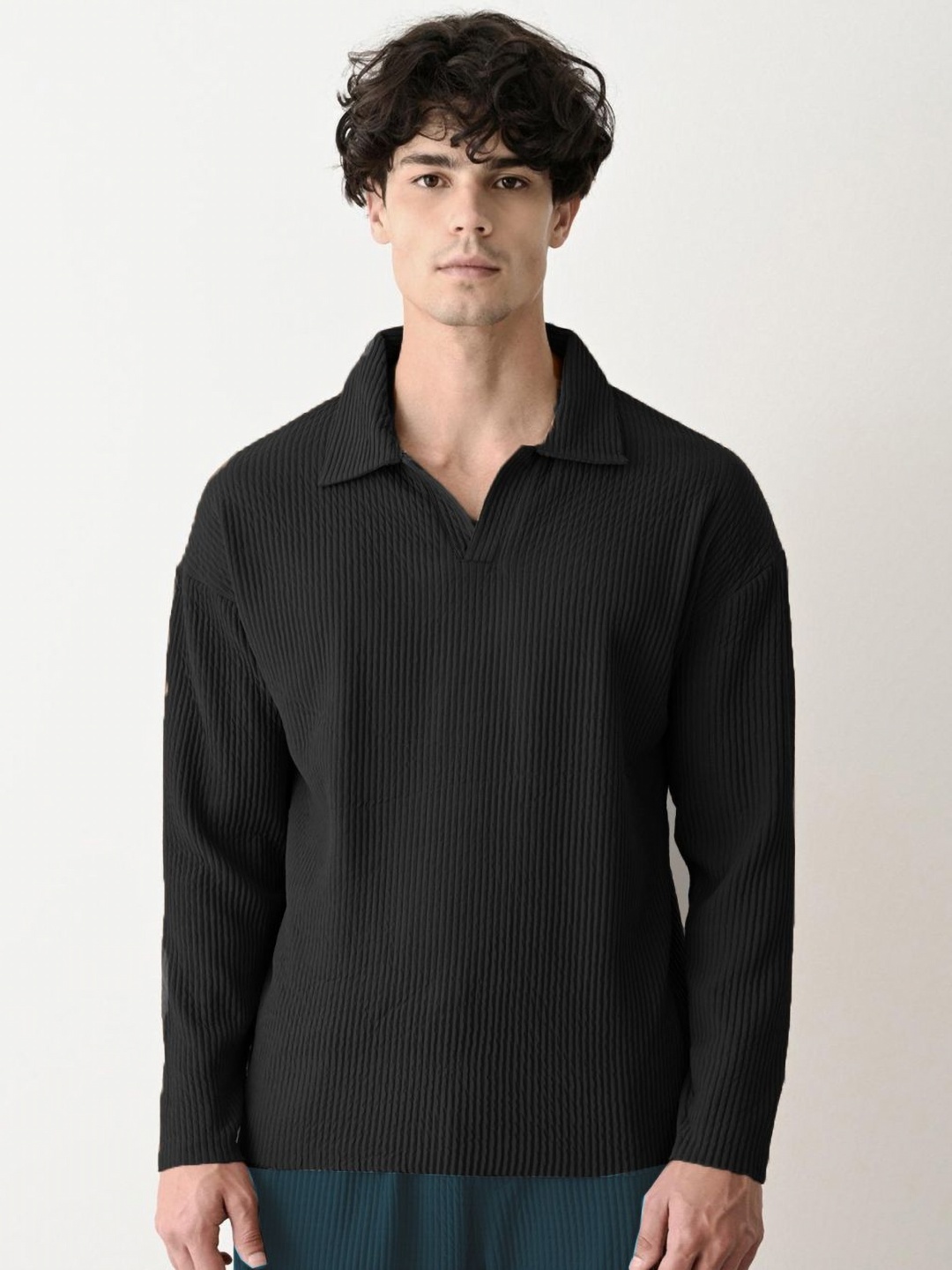 

Moda Rapido Men Solid Polo Collar T-shirt, Black