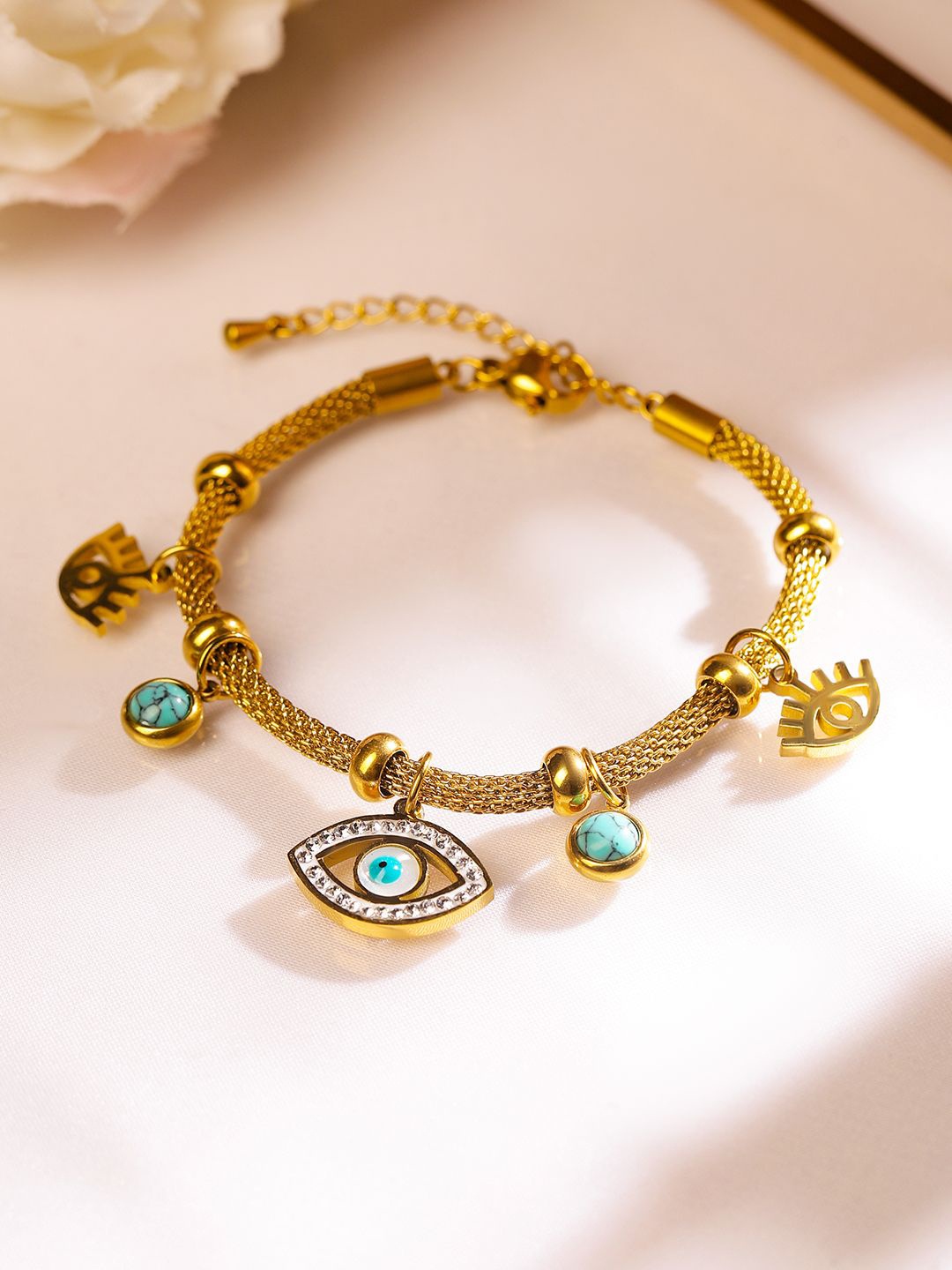 

Rubans Women Handcrafted Gold-Plated Charm Bracelet