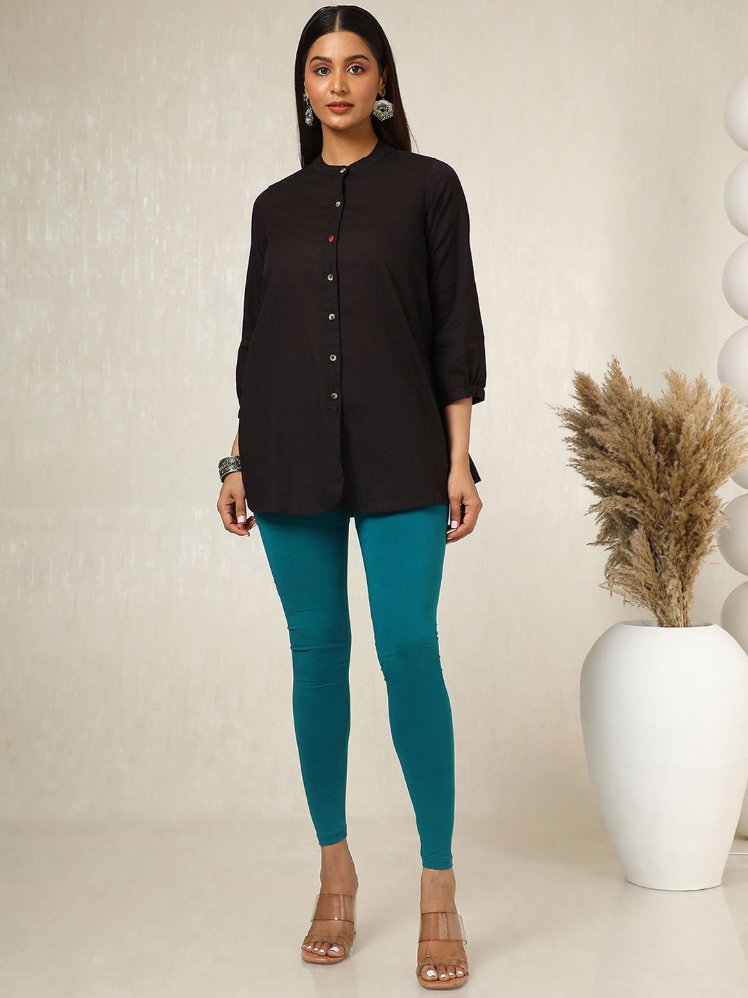 

Soch Mid-Rise Ankle-Length Leggings, Teal