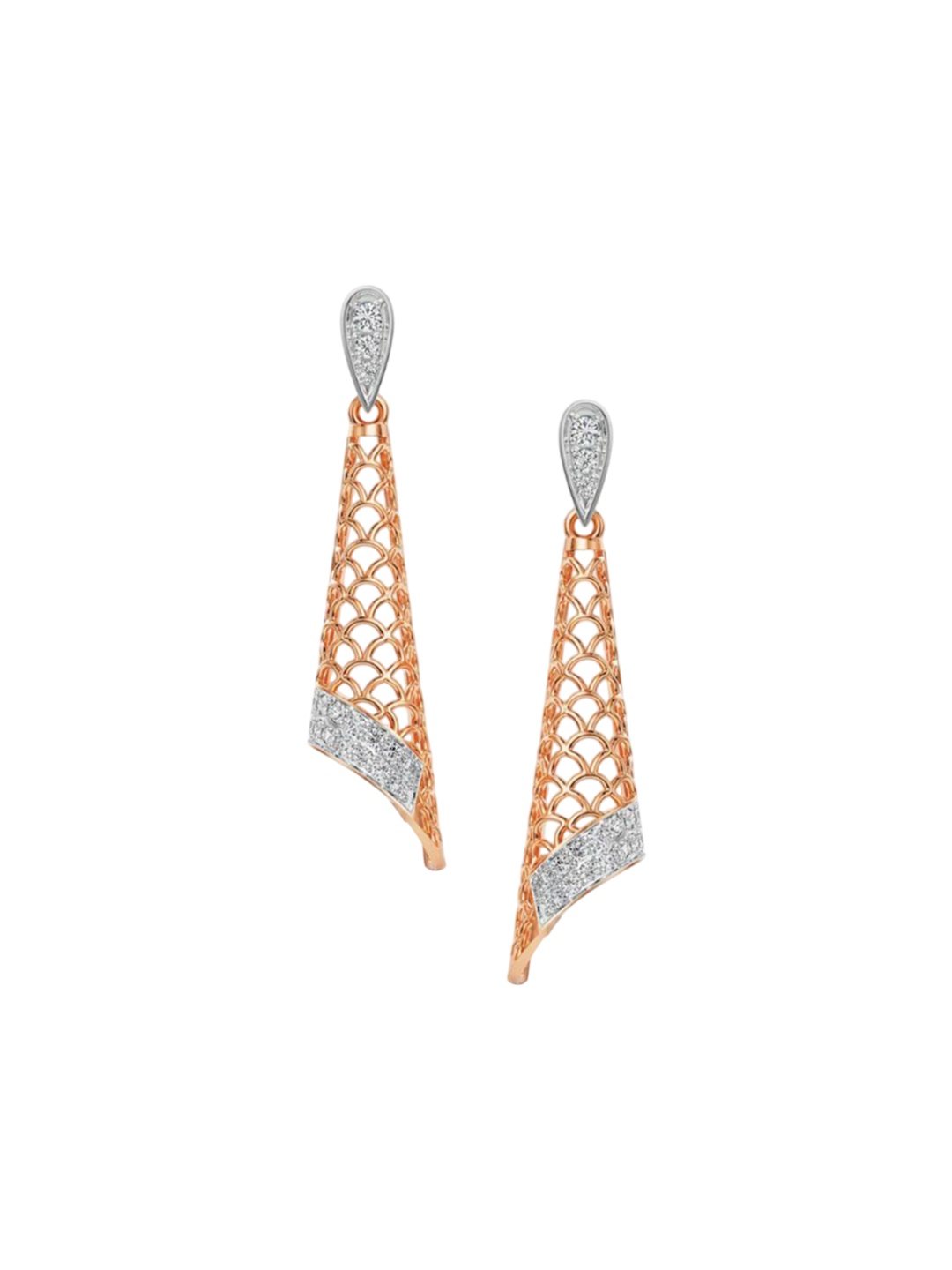 

Emori Opulent Lab Grown Diamond Drop Earrings, Rose gold