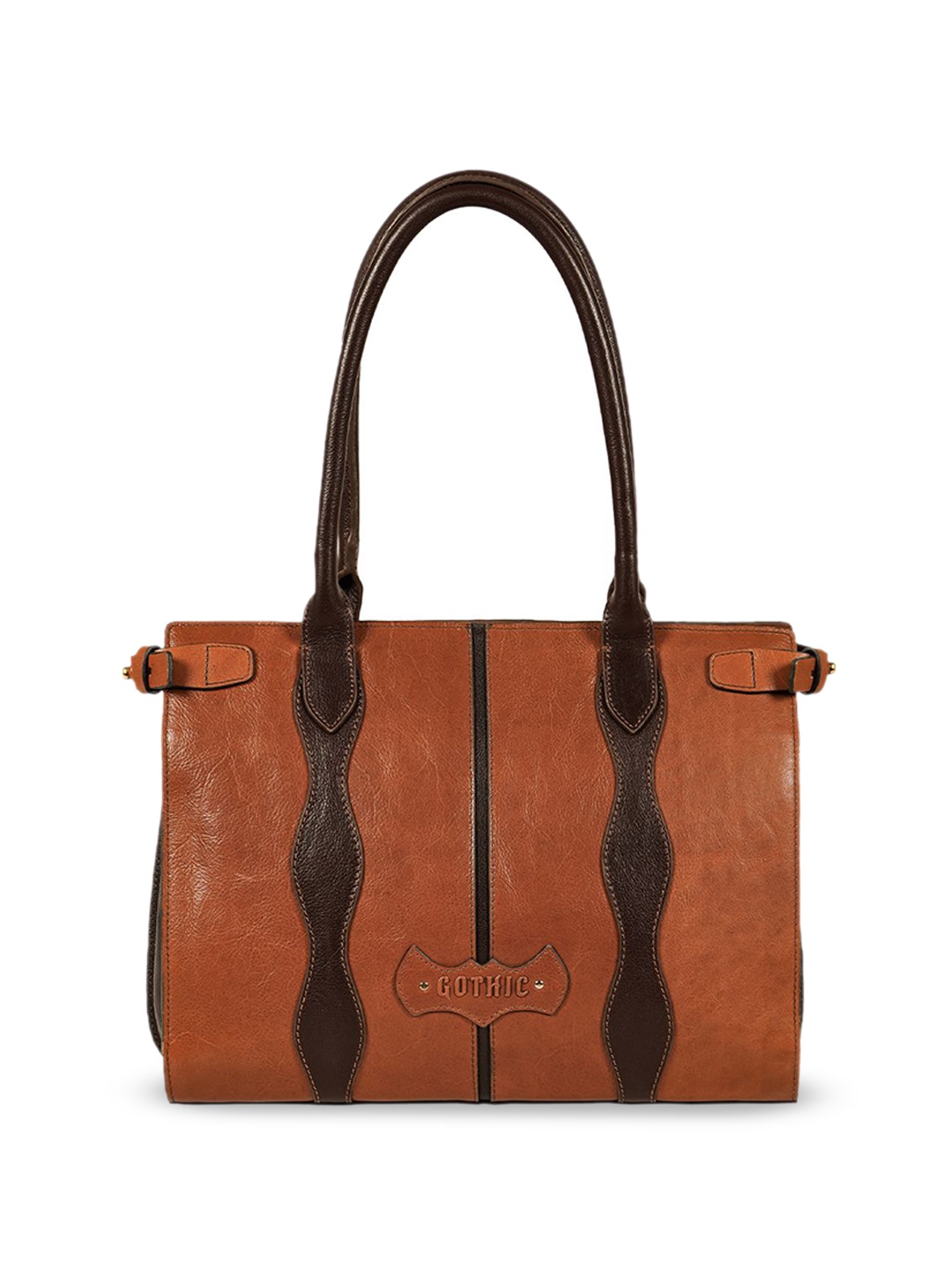 

Hidesign Leather Bucket Shoulder Bag with Applique, Brown