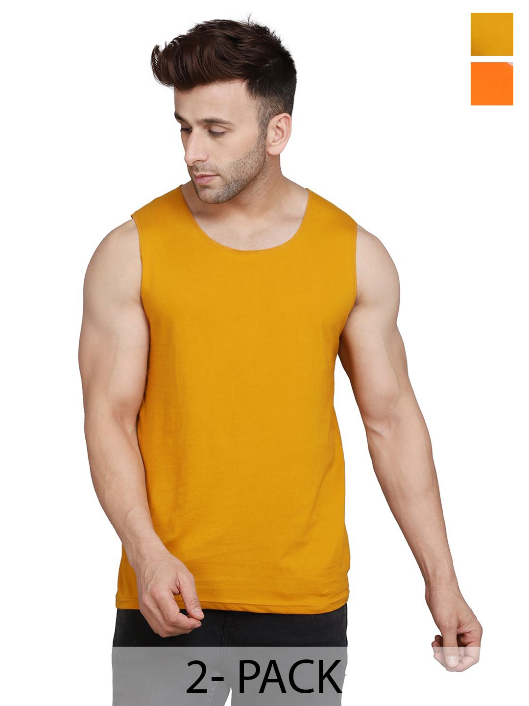 

Woostro Pack Of 2 Round Neck Gym Vests RS26 COMBO (ORANGE) (MUSTARD)
