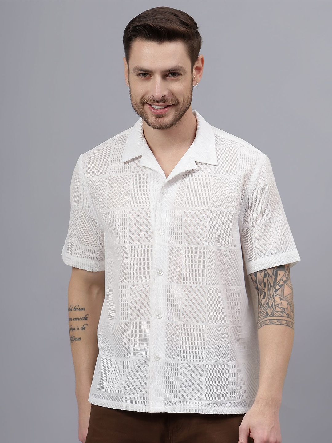 

Moda Rapido Men Classic Opaque Casual Shirt, White
