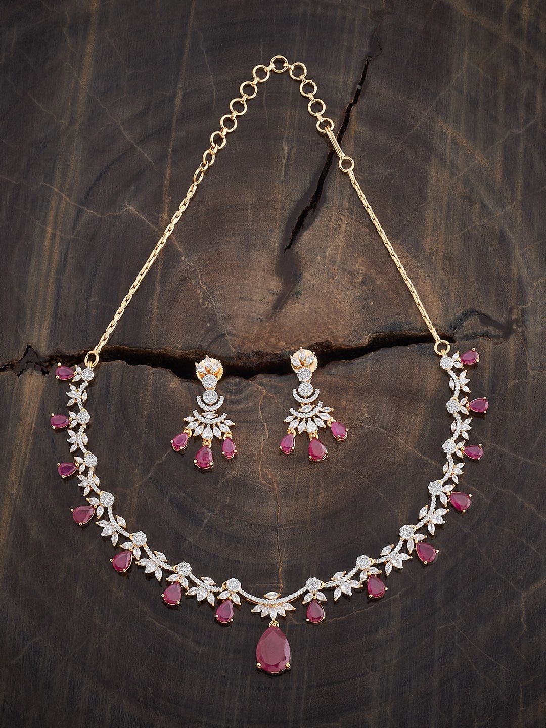 

Kushal's Fashion Jewellery Gold-Plated Zircon Studded Jewellery Set