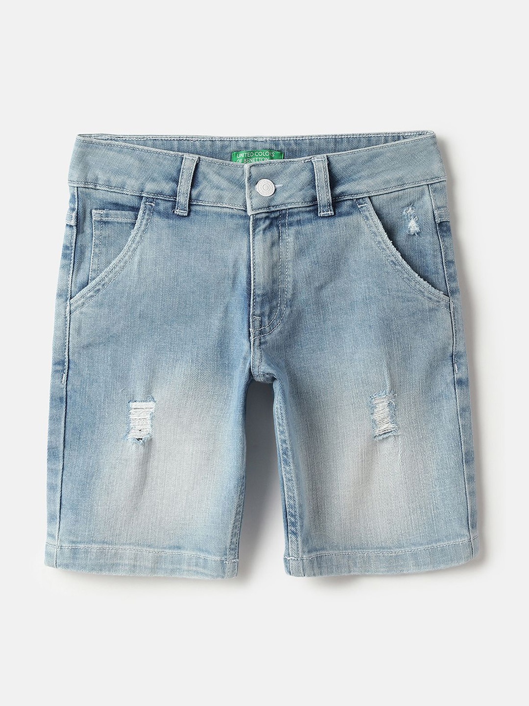 

United Colors of Benetton Boys Washed Denim Shorts, Blue