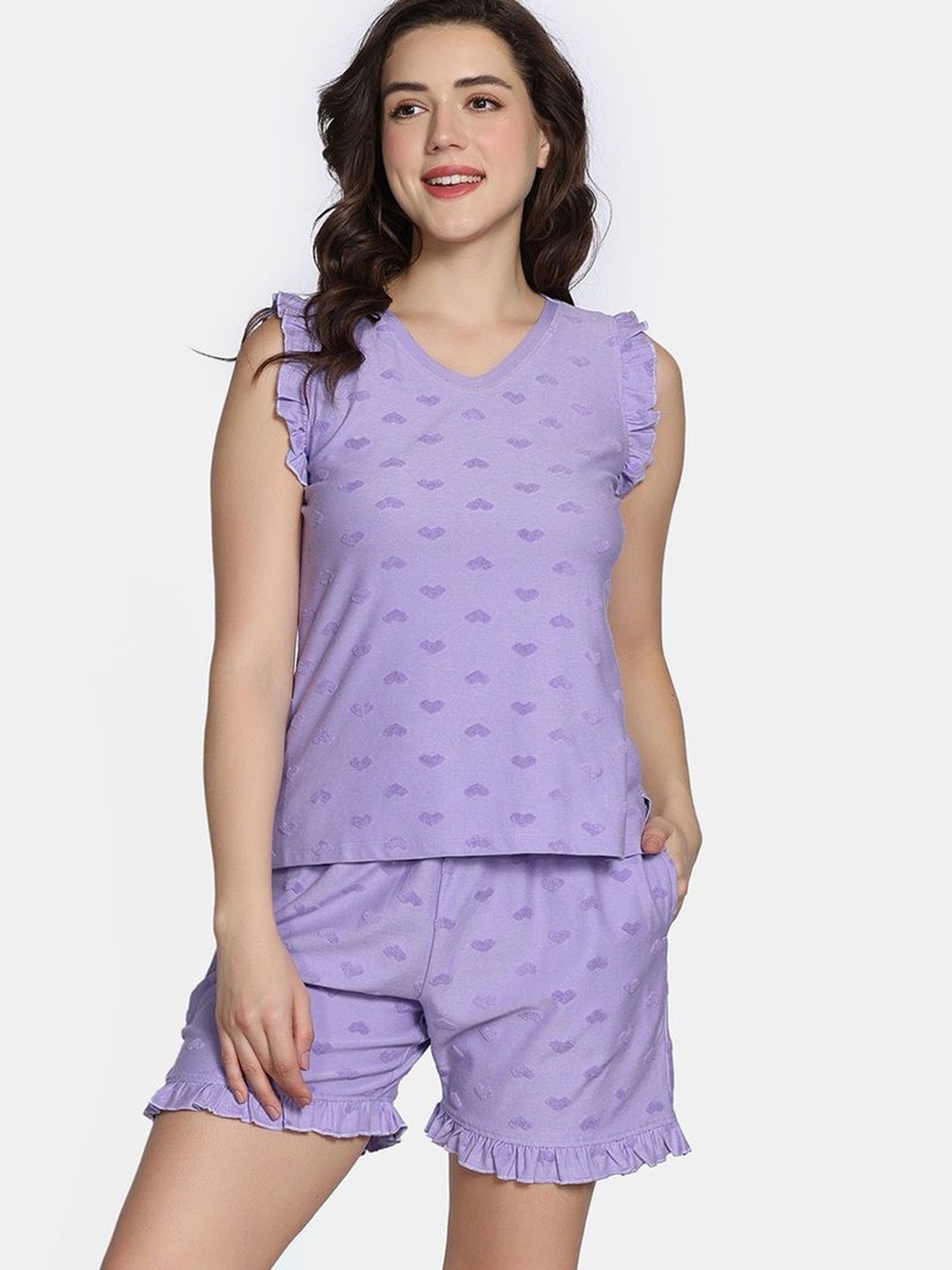

Zivame Women Night suit, Lavender