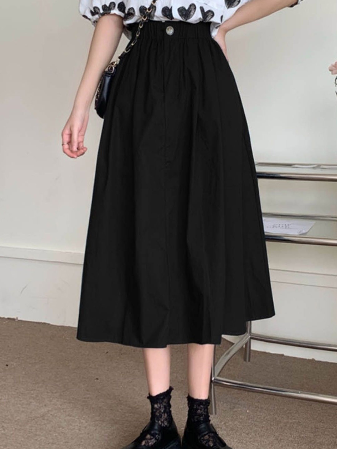 

StyleCast Flared Midi Skirt, Black