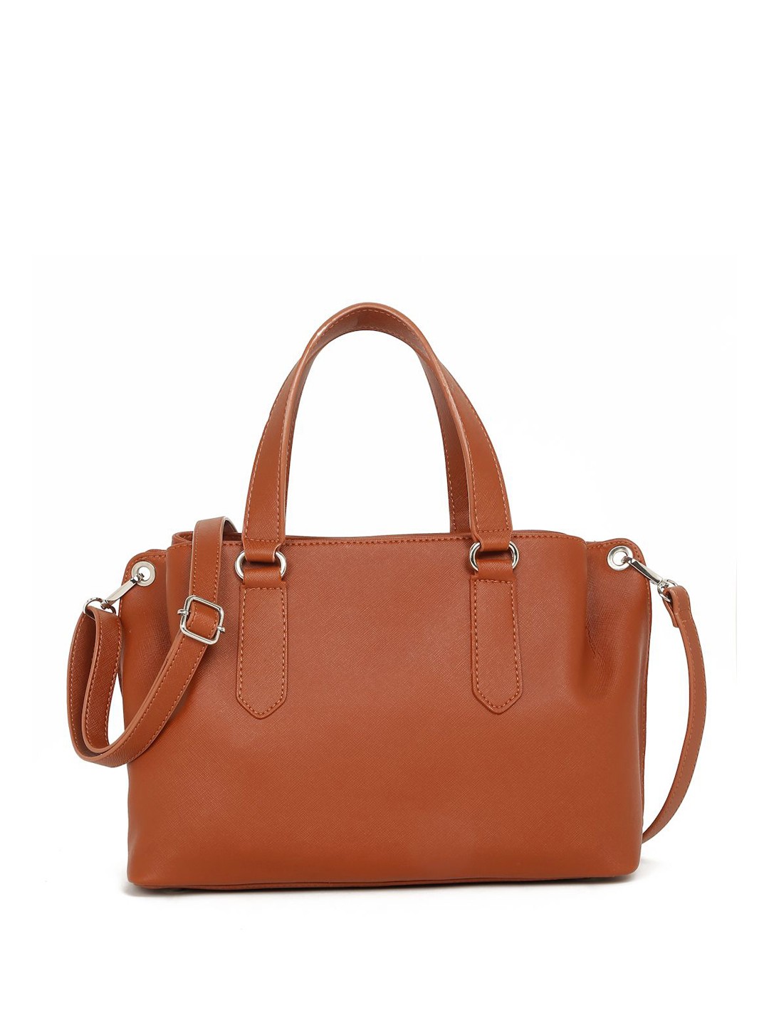 

DressBerry PU Bowling Tote Bag, Tan