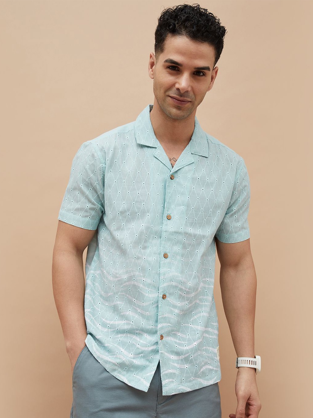 

CODE by Lifestyle Men Opaque Printed Casual Shirt, Green