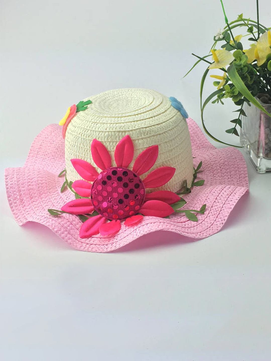 

Babymoon Kids Pink Self Design Bucket Hat