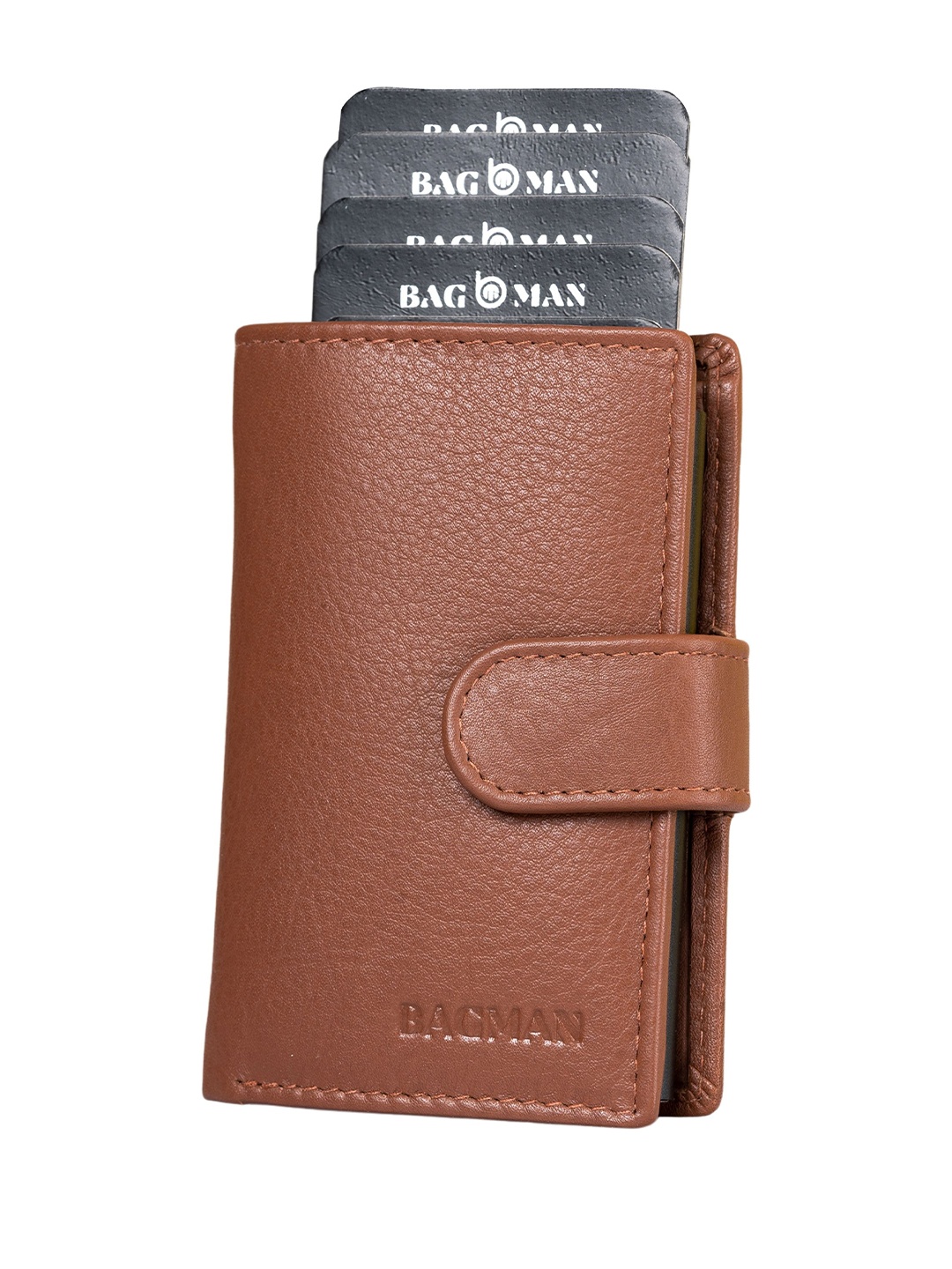 

BAGMAN Men RFIDLeather Card Holder, Tan