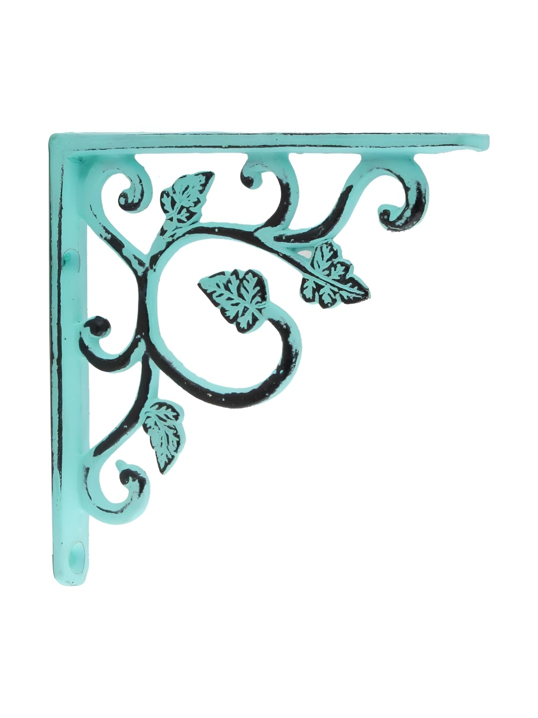 

Indianshelf Green Leaf Shelf Iron Bracket Hooks and Holders