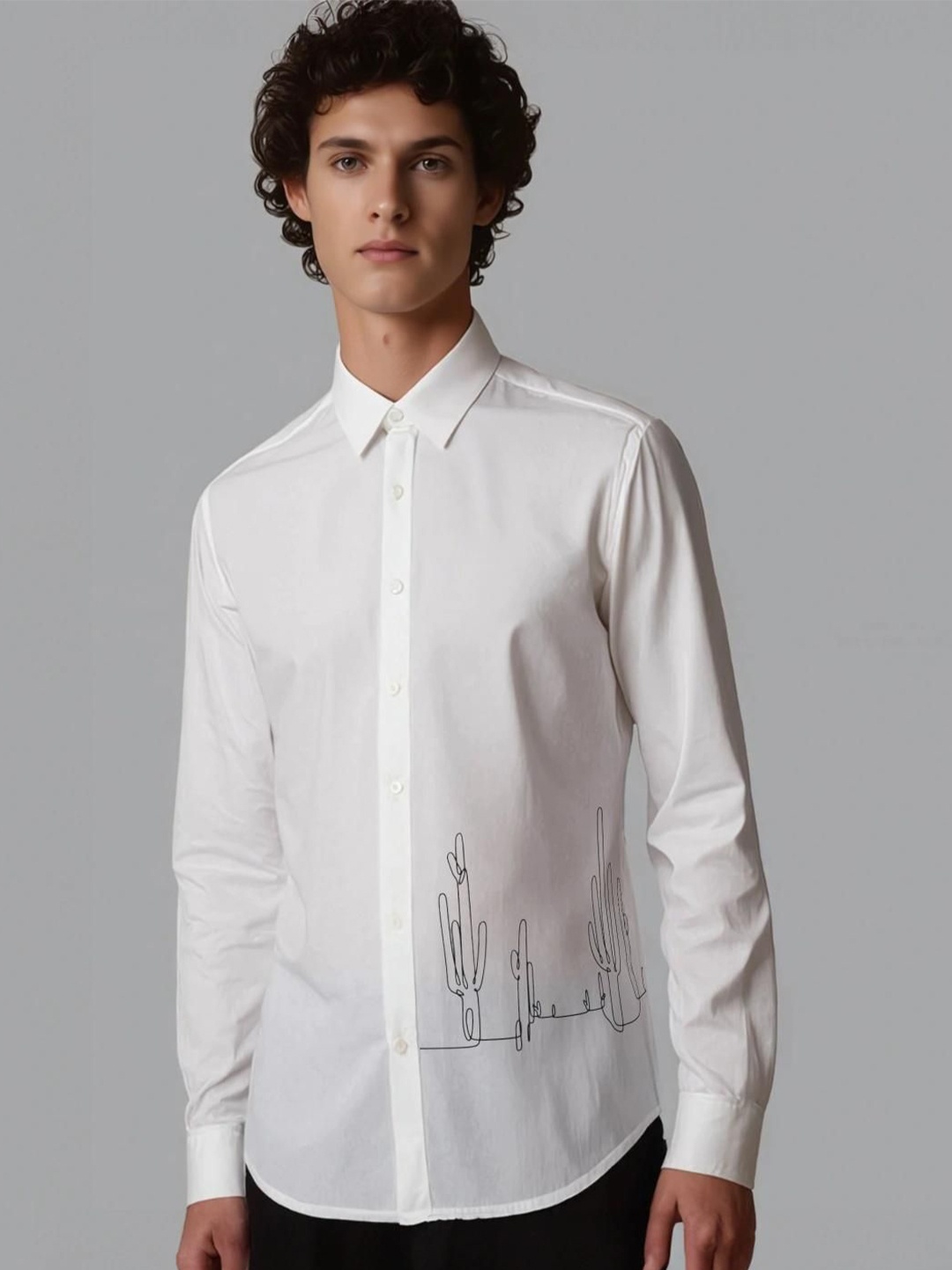 

HE SPOKE Men Smart Tailored Fit Opaque Casual Shirt, White