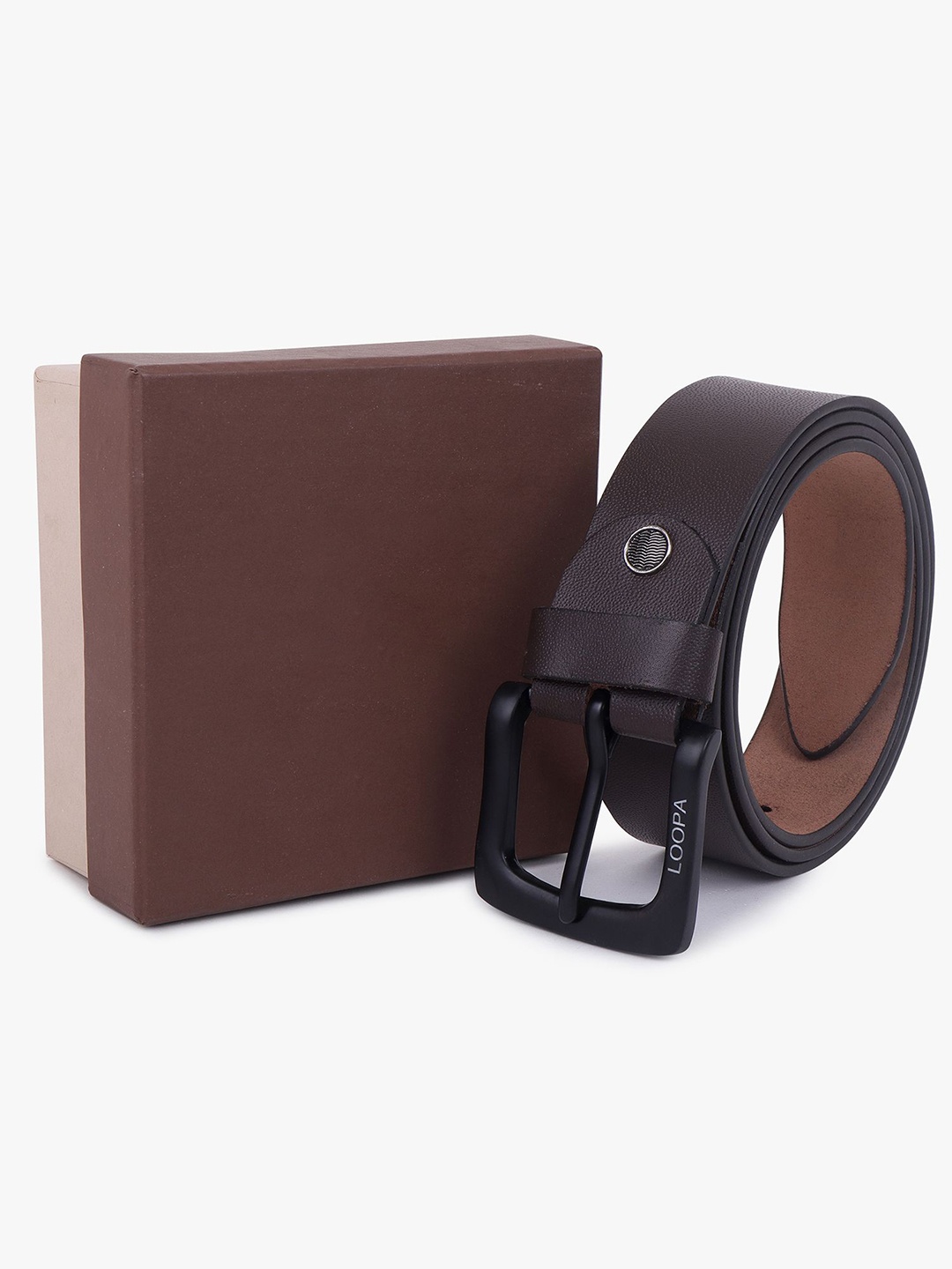 

Metronaut Men Leather Formal Belt, Brown