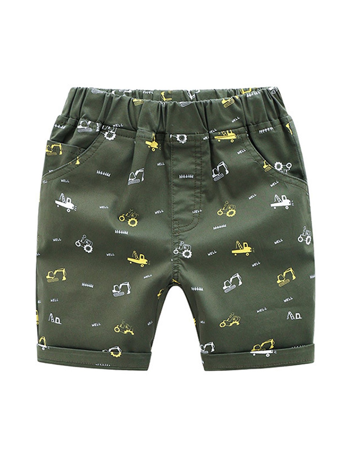 

LULU & SKY Boys Printed High-Rise Shorts, Green