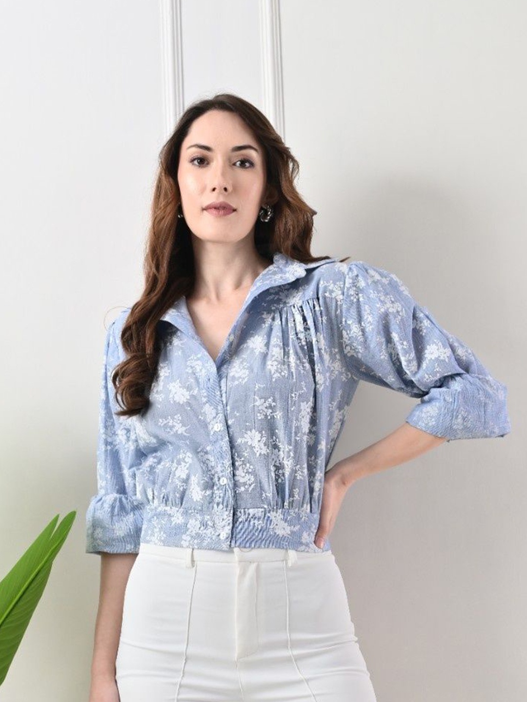 

LABEL REGALIA Women Smart Floral Opaque Printed Casual Shirt, White