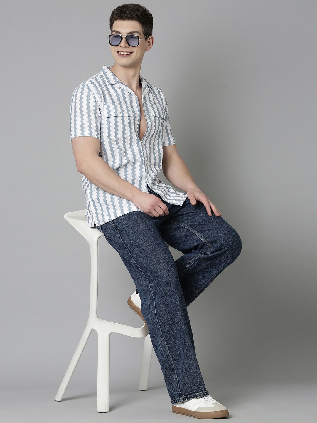 

Mast & Harbour Men Standard Tartan Checks Opaque Checked Casual Shirt, Blue