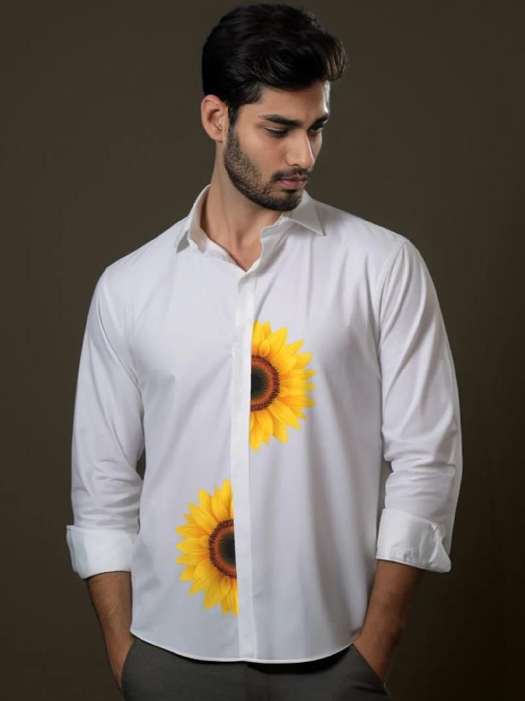 

HE SPOKE Men Smart Tailored Fit Floral Opaque Printed Casual Shirt, White