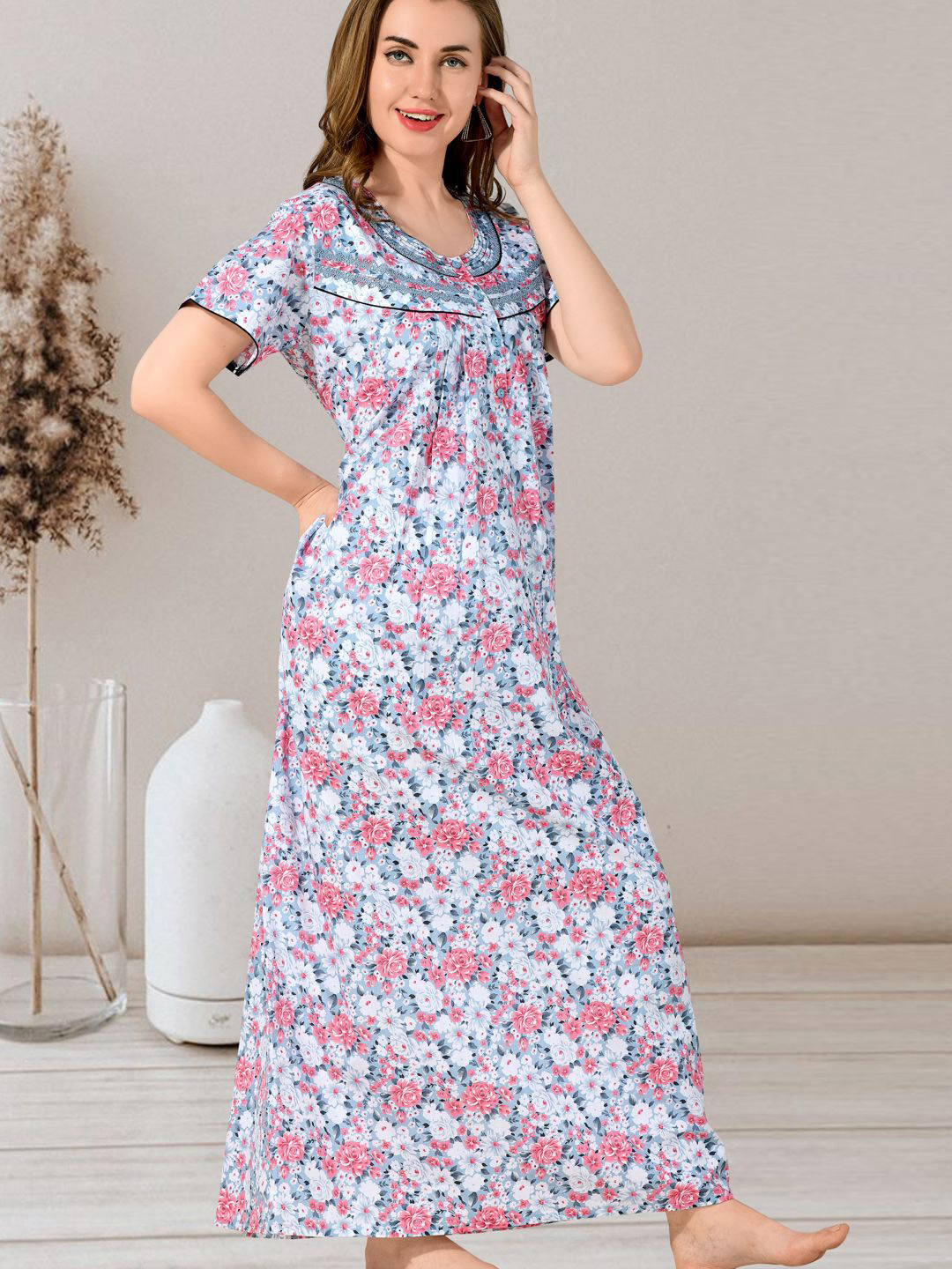

Soulemo Printed Maxi Nightdress, Blue