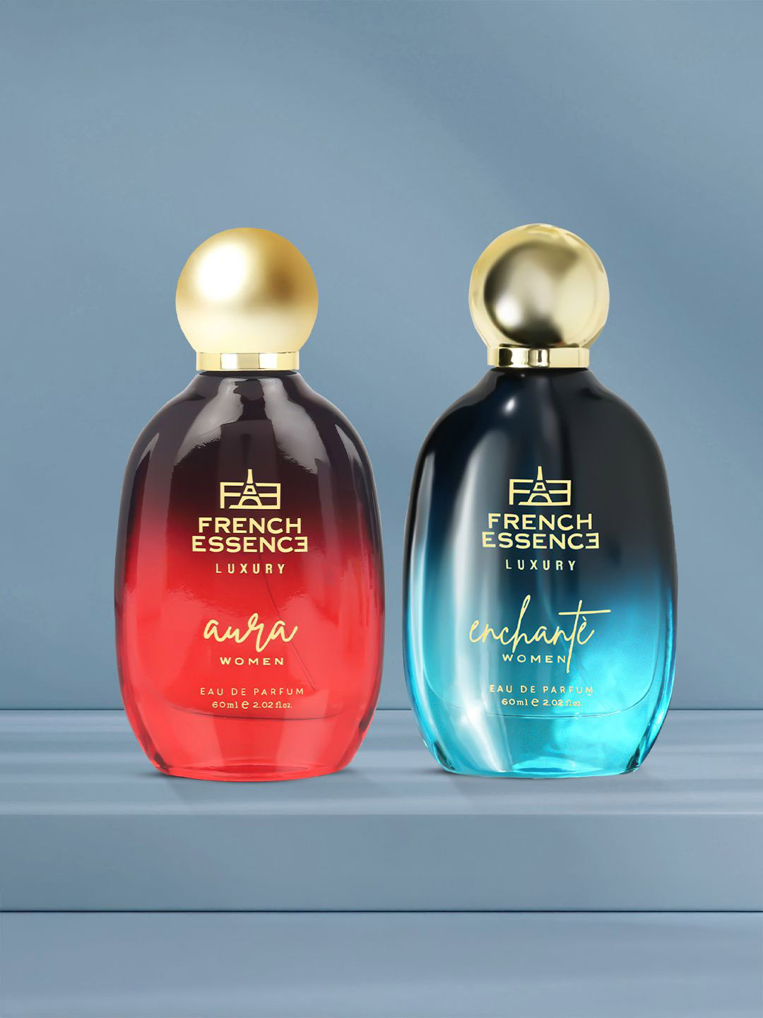 

FRENCH ESSENCE Enchante Women & Aura Women Set Of 2 Long Lasting Eau De Parfum- 60 ml Each, Red
