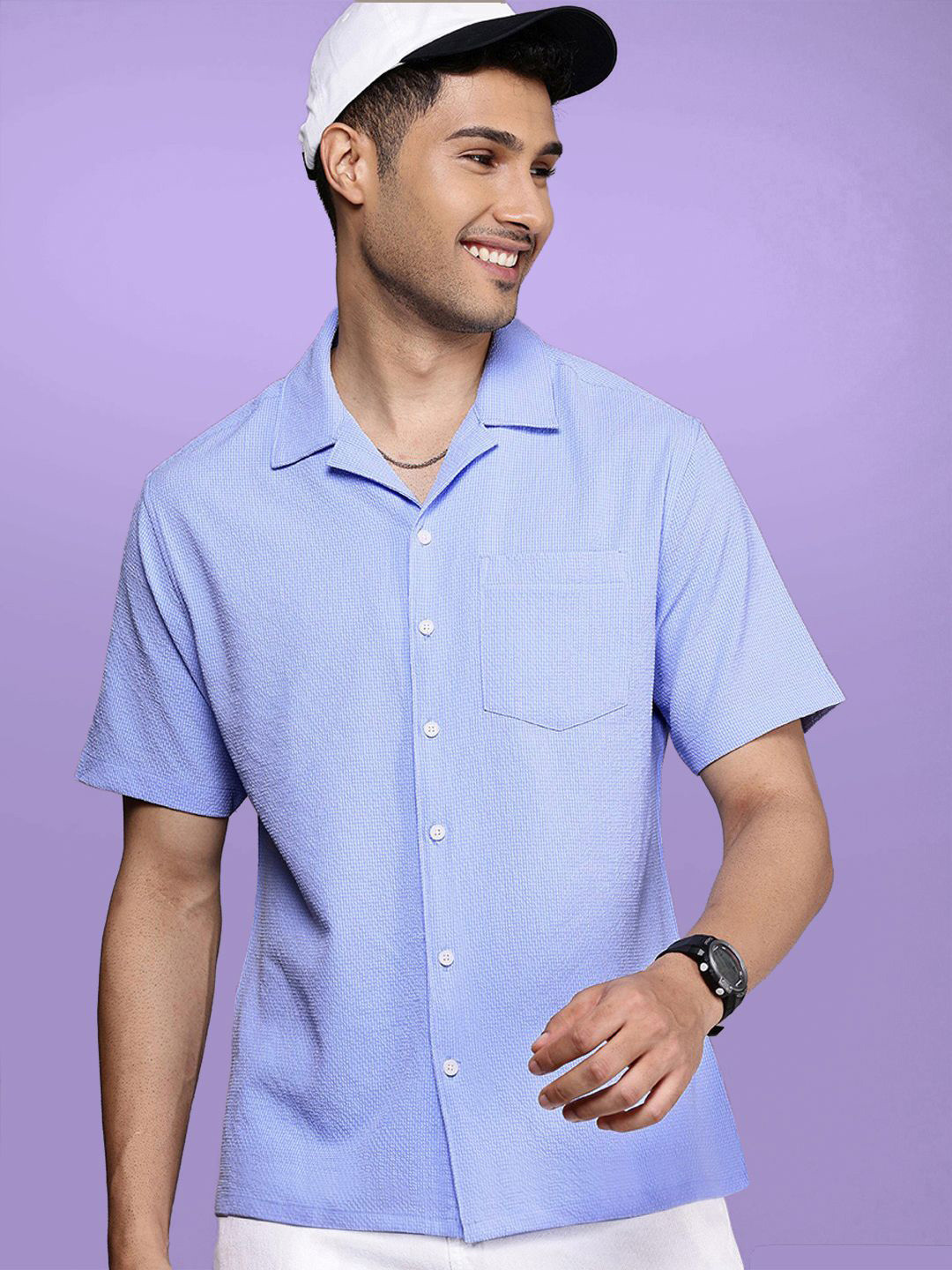

Moda Rapido Men Standard Opaque Casual Shirt, Blue