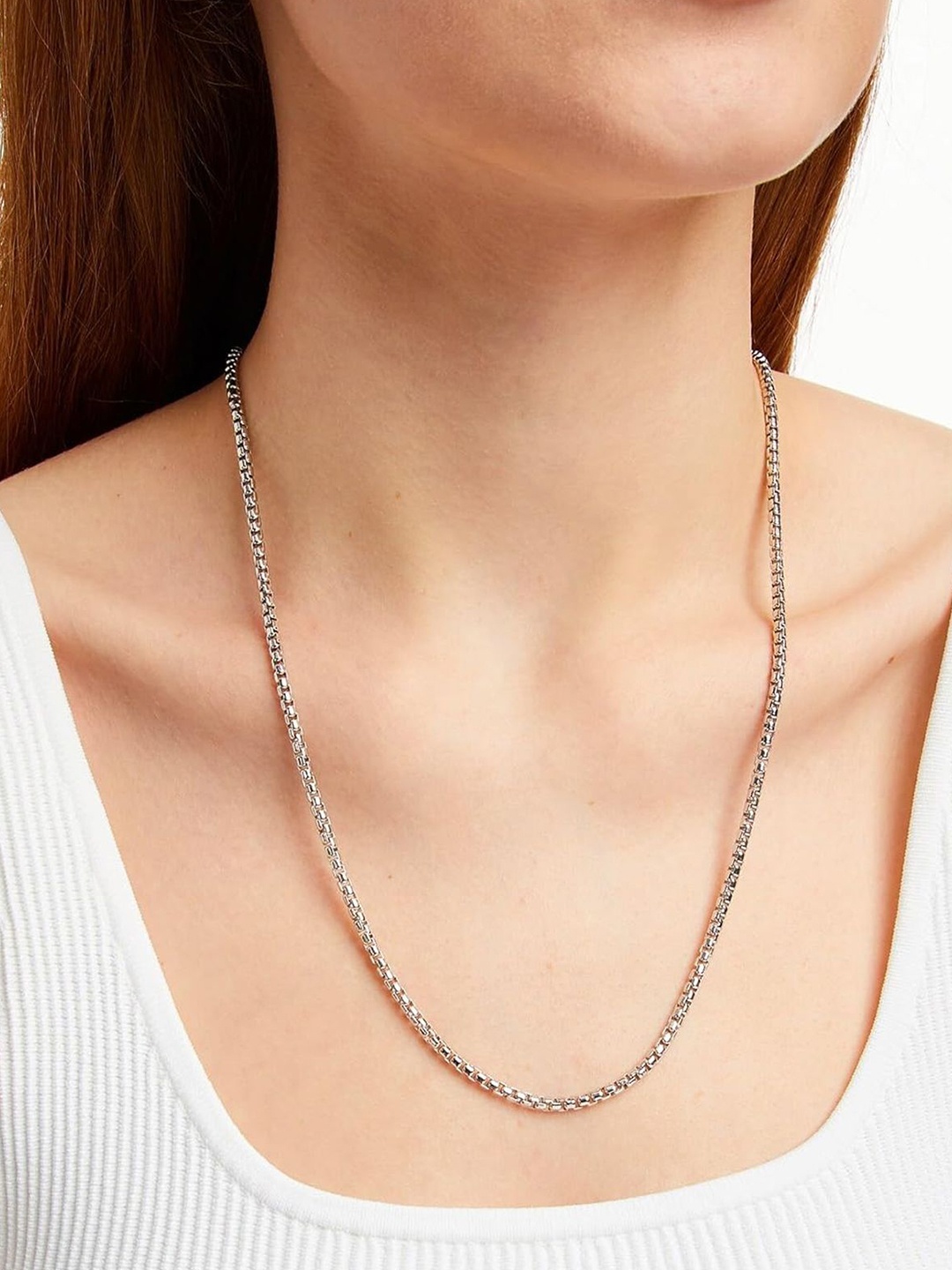

VAMA Stainless Steel Rose Gold-Plated Anti Tarnish Chain, Silver