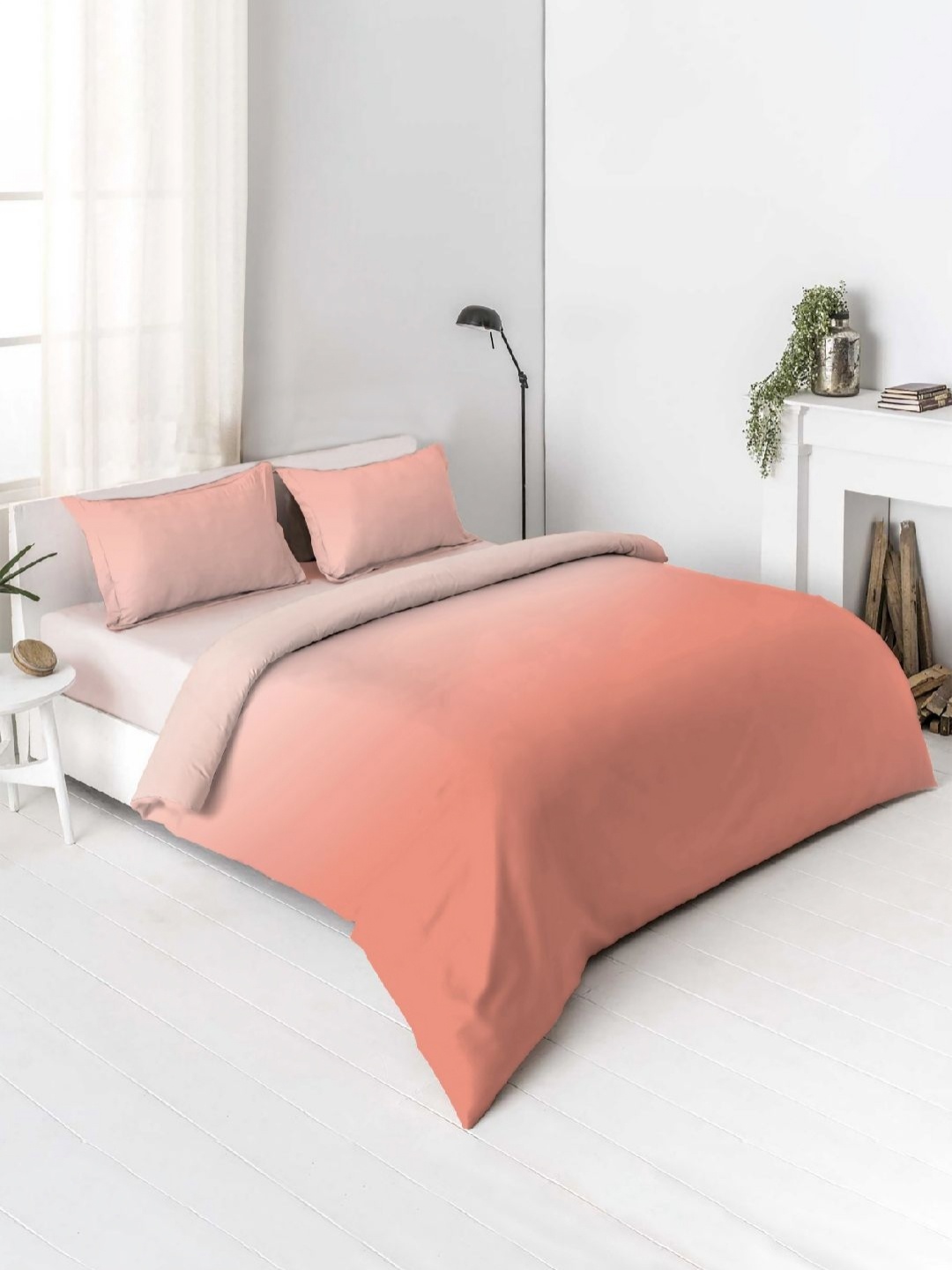 

VINTANA Peach Cotton 250 TC Ombre King Bedsheet Set 2.74 m x 2.74 m