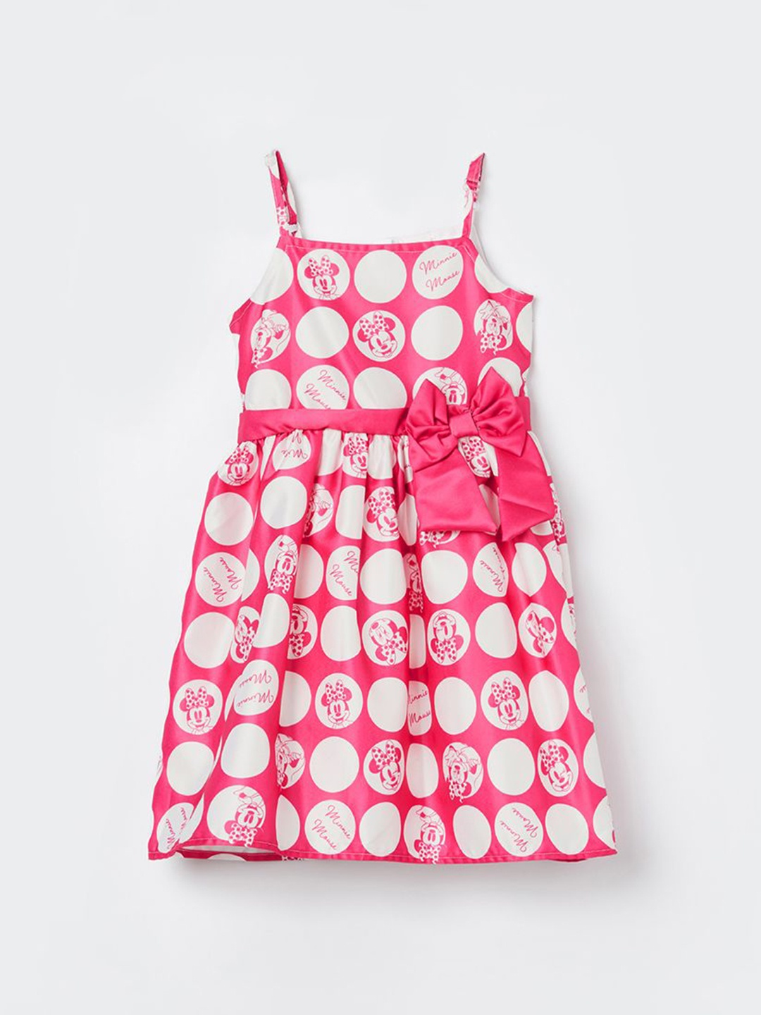 

Fame Forever by Lifestyle Girls Mickey & Friends Printed Polyester Dress, Pink