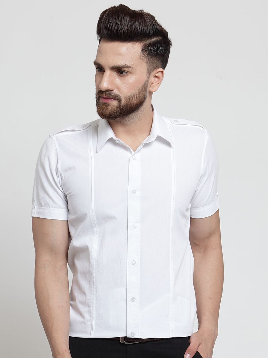 

Moda Rapido Men Slim Fit Opaque Casual Shirt, White