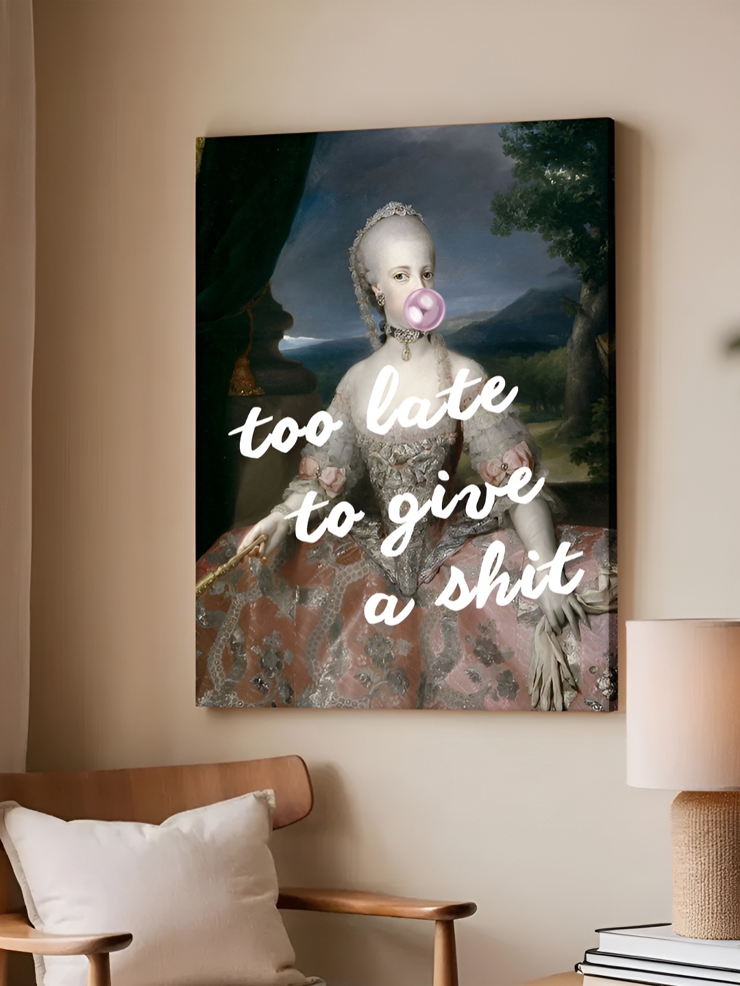 

Art Street White & Green Feminist Altered Stretch Canvas Wall Painting
