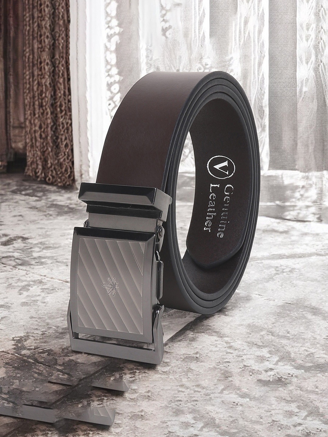

Metronaut Men Leather Formal Belt, Brown