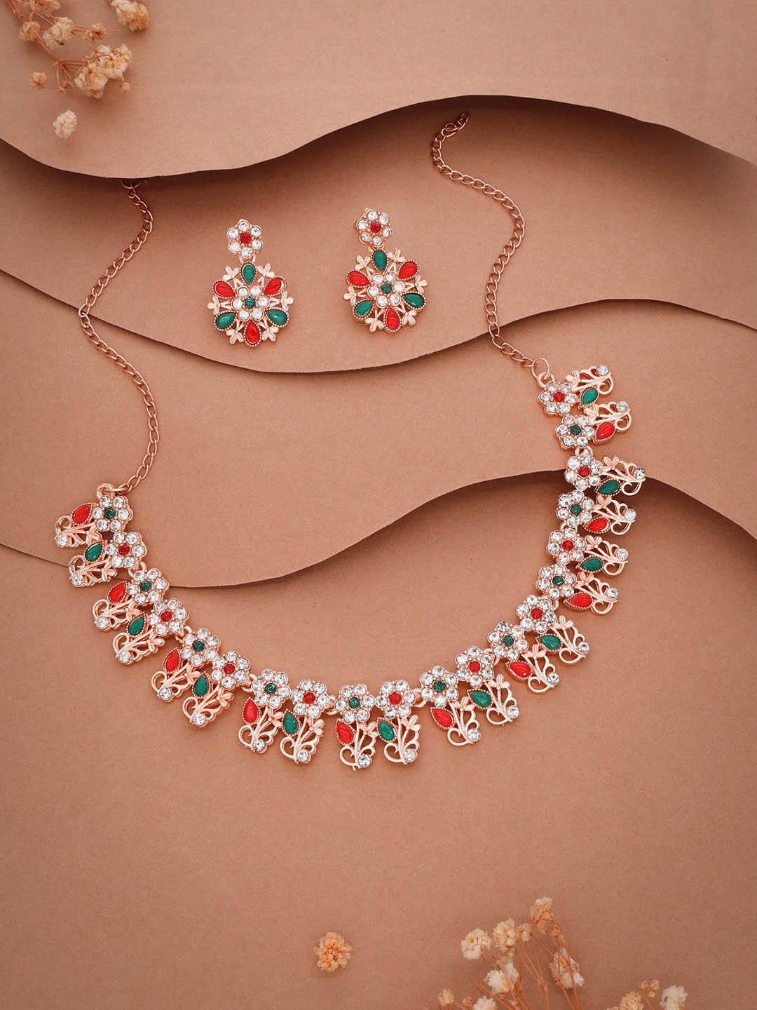 

Anouk Gold-Plated American Diamond Studded Necklace And Earrings