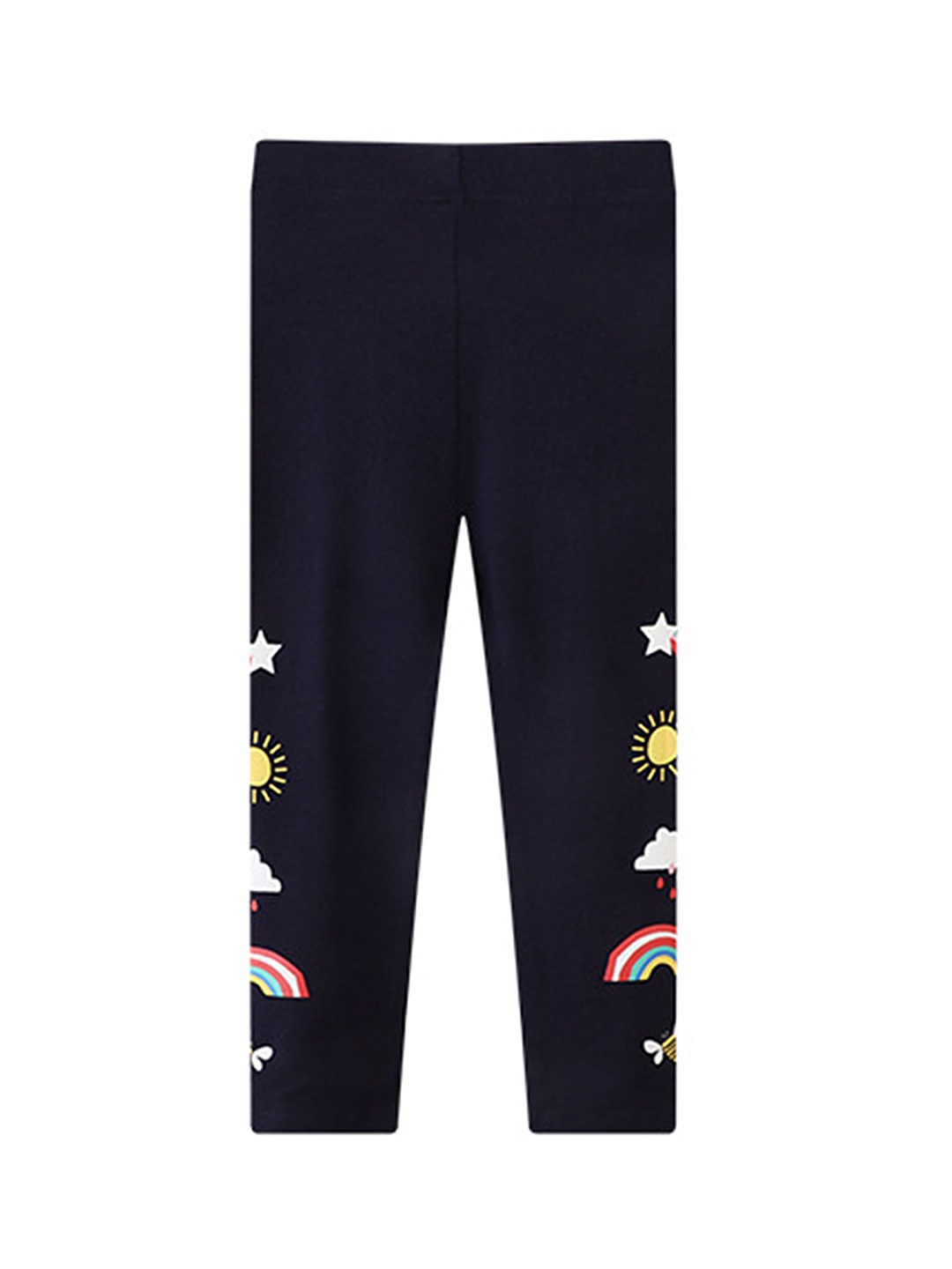 

LULU & SKY Girls Side Graphic Printed Ankle Length Leggings, Navy blue