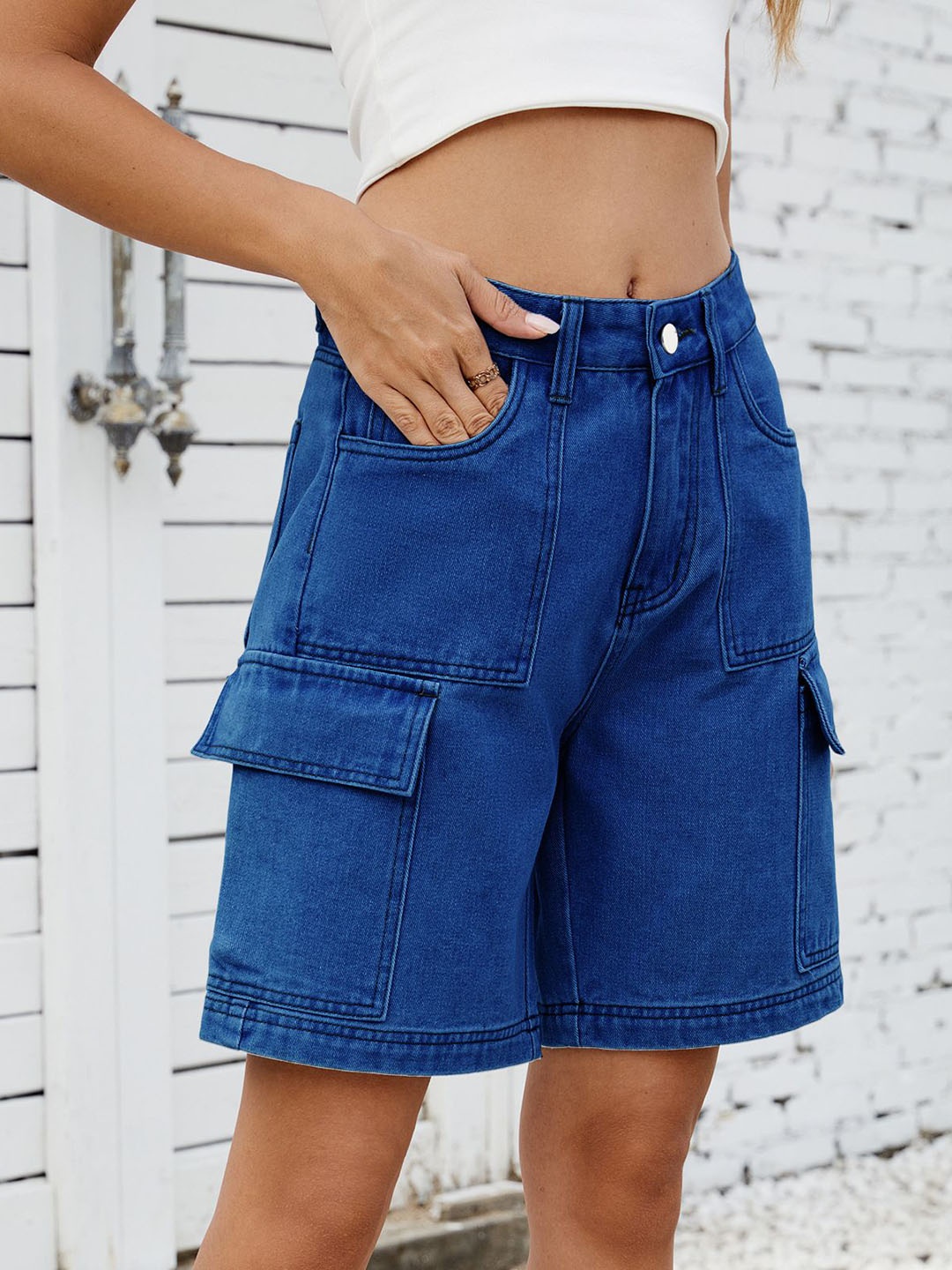 

StyleCast Women Denim Denim Shorts, Blue
