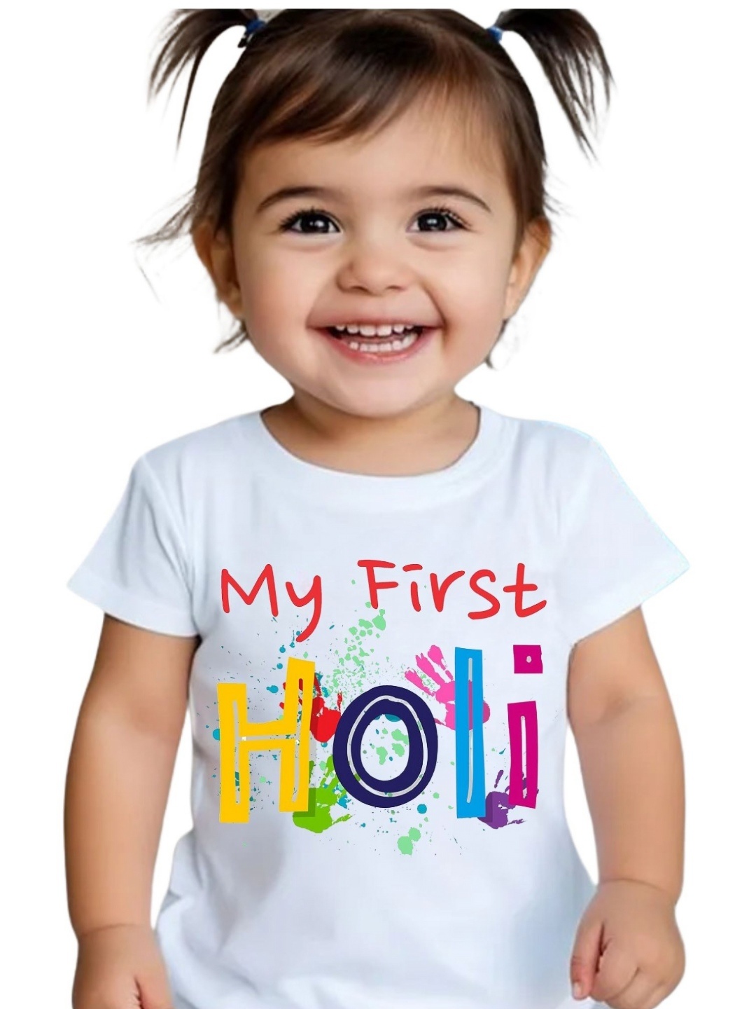

itsmycostume Unisex Kids My First holi tshirts, White