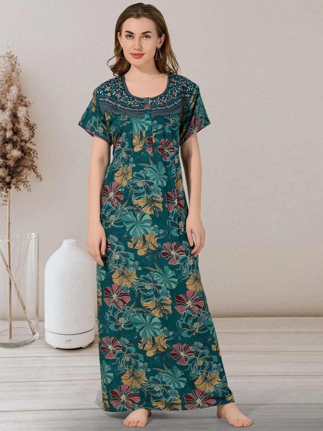 

Soulemo Printed Maxi Nightdress, Green