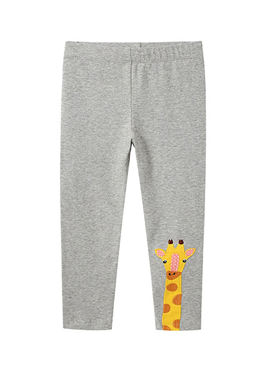 

LULU & SKY Girls Animal Applique Ankle Length Leggings, Grey